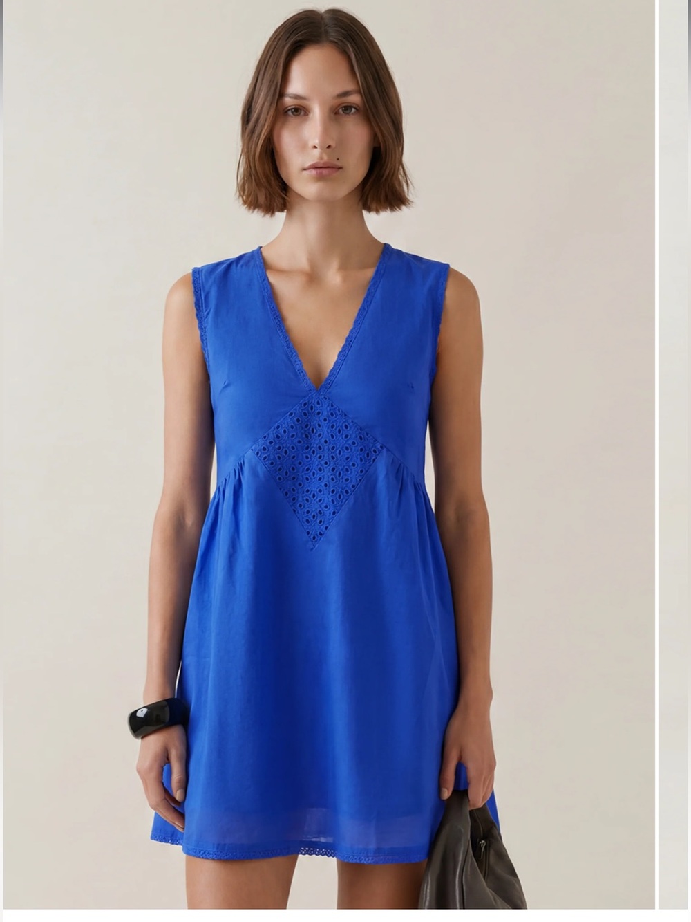 NWT Kourt Tatiana Cotton Eyelet Lace Trim Few Moda Dress XS